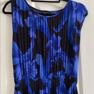 Ann Taylor Long Black Dress with Blue